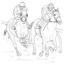 Two Race Horses Running coloring page